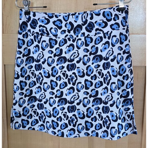 Golf Skort Animal Print S Blue White Polyester Spandex - Picture 1 of 7